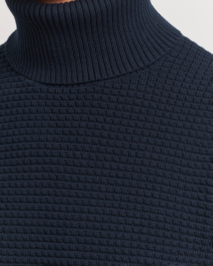 Herre | Gensere | J.Lindeberg | Olivero Cotton Turtle Sweater Navy