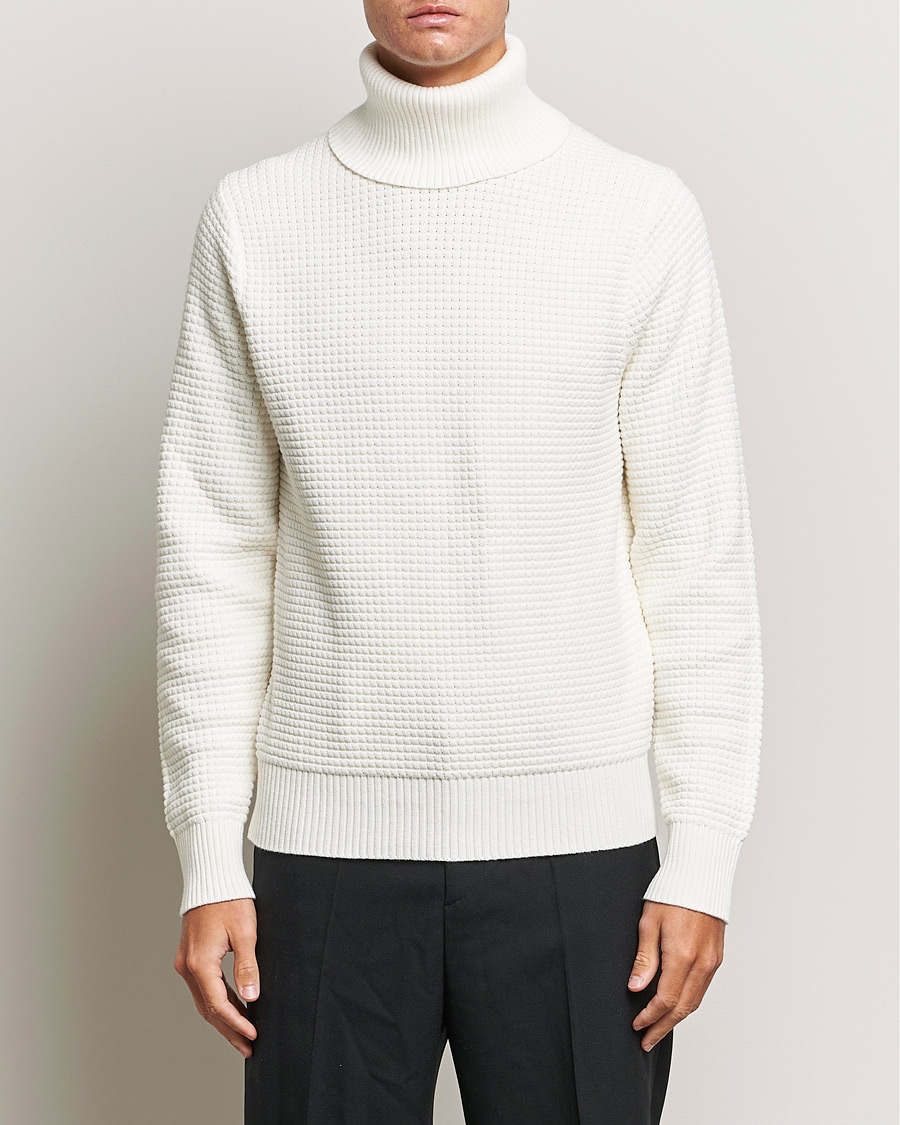 Herre | Pologensere | J.Lindeberg | Olivero Cotton Turtle Sweater Cloud White