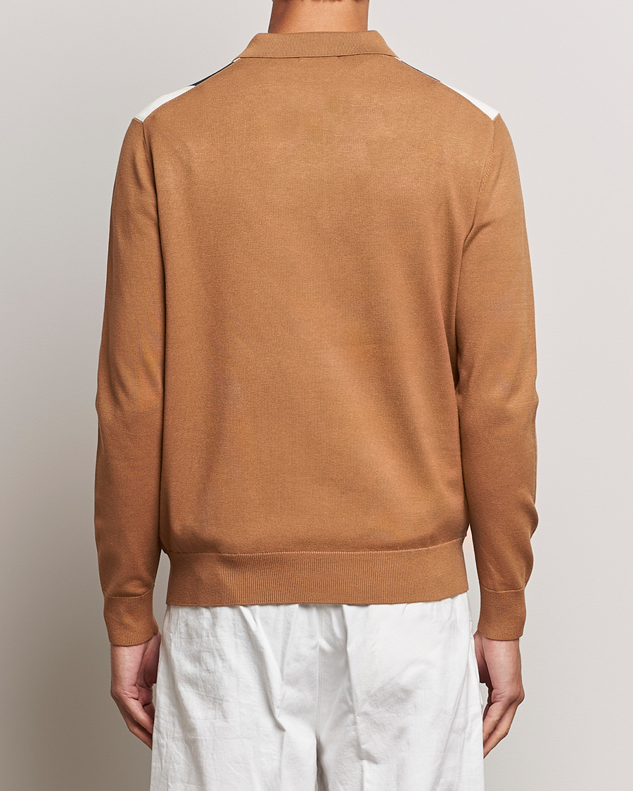 Herre | Gensere | J.Lindeberg | Heden Striped Knitted Polo Chipmunk