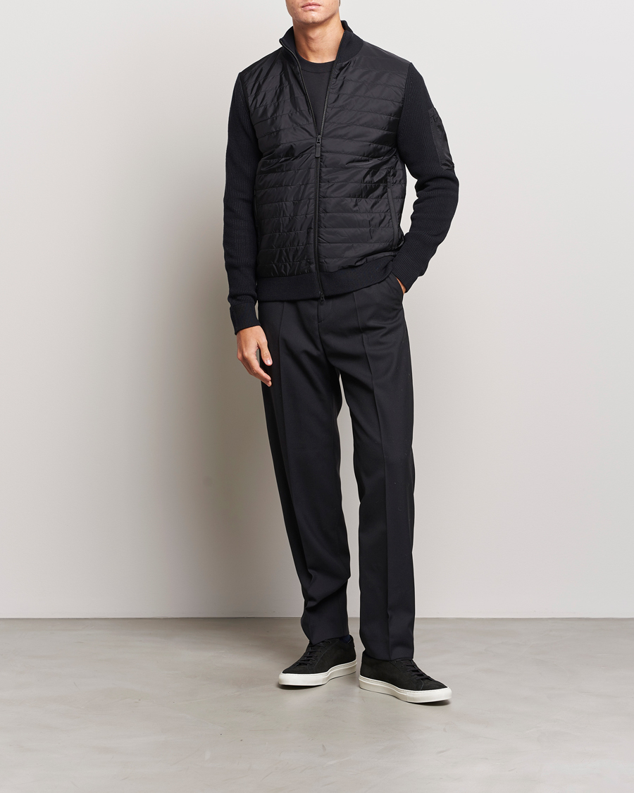 Herre | Gensere | J.Lindeberg | Beck Knitted Hybrid Jacket Black