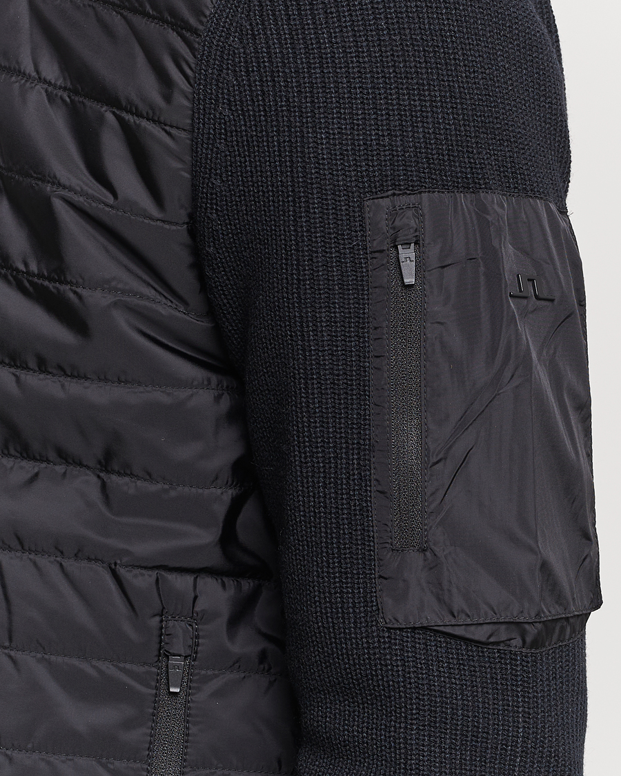 Herre | Gensere | J.Lindeberg | Beck Knitted Hybrid Jacket Black