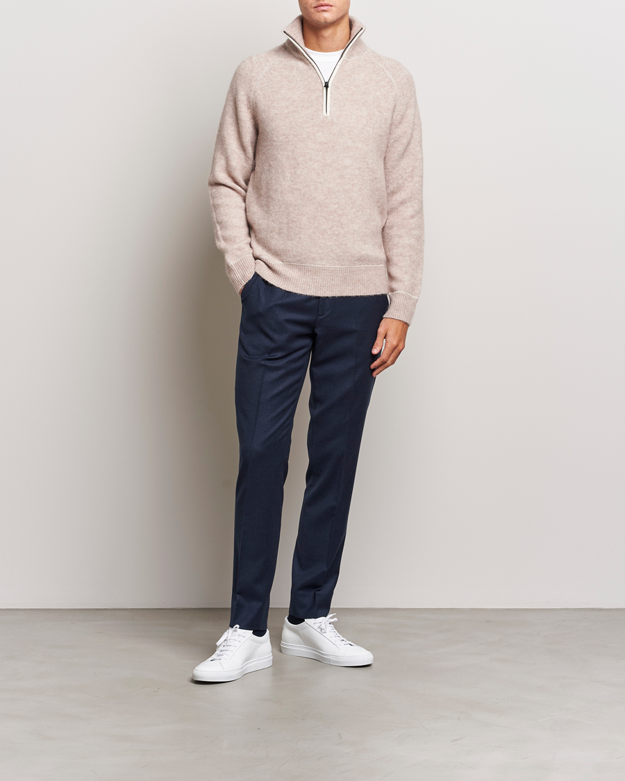 Herre | Gensere | J.Lindeberg | Wilton Half Zip Sweater Oyster Grey