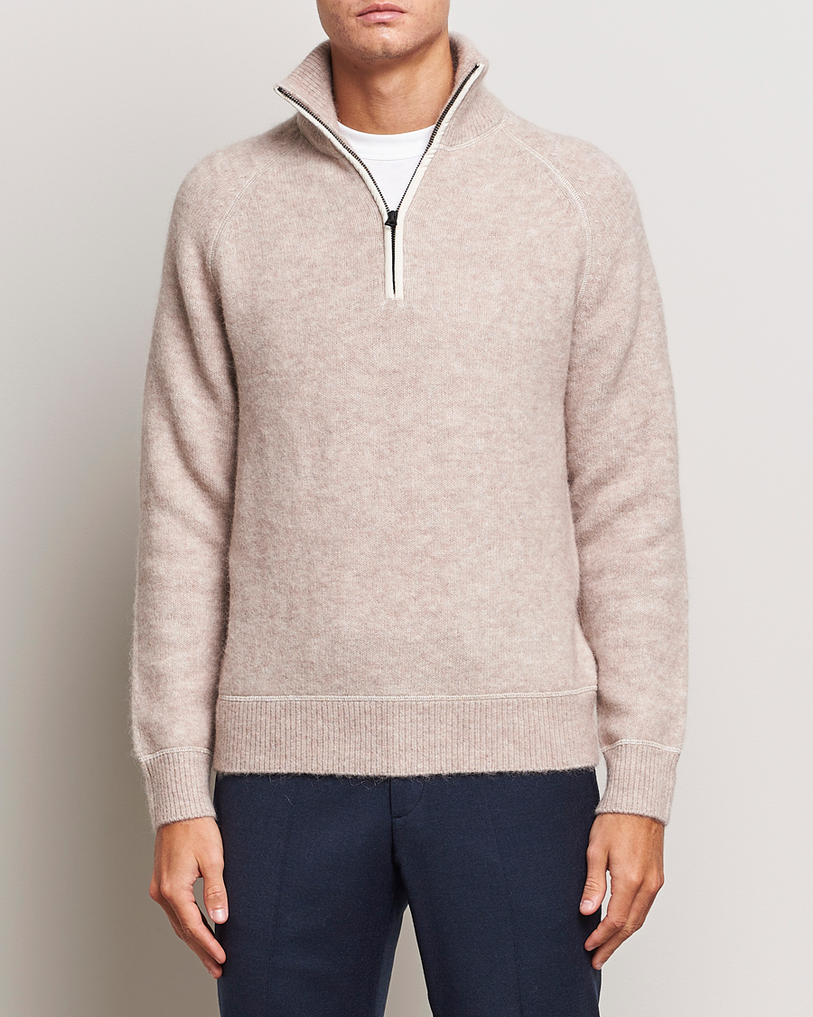 Herre | Gensere | J.Lindeberg | Wilton Half Zip Sweater Oyster Grey