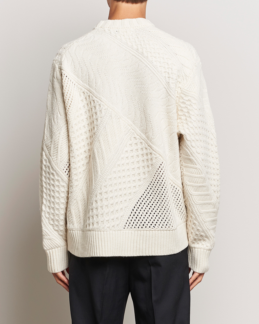 Herre | Gensere | J.Lindeberg | Savio Cable Knit Mock Neck Cloud White