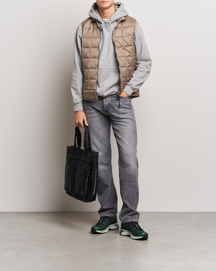 Herre | Jakker | TAION | High Neck Full Zip Lightweight Down Vest Khaki