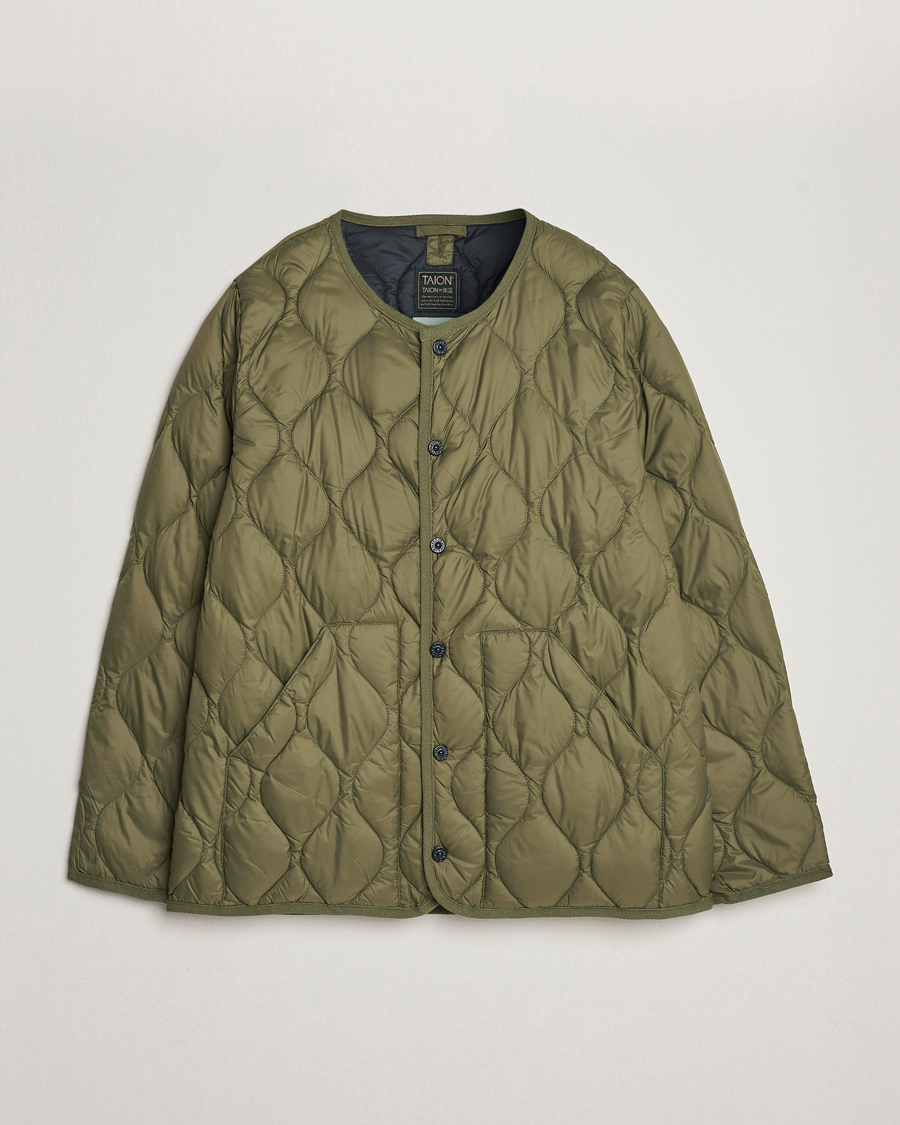 Herre | Jakker | TAION | Military Crew Neck Down Jacket Dark Olive