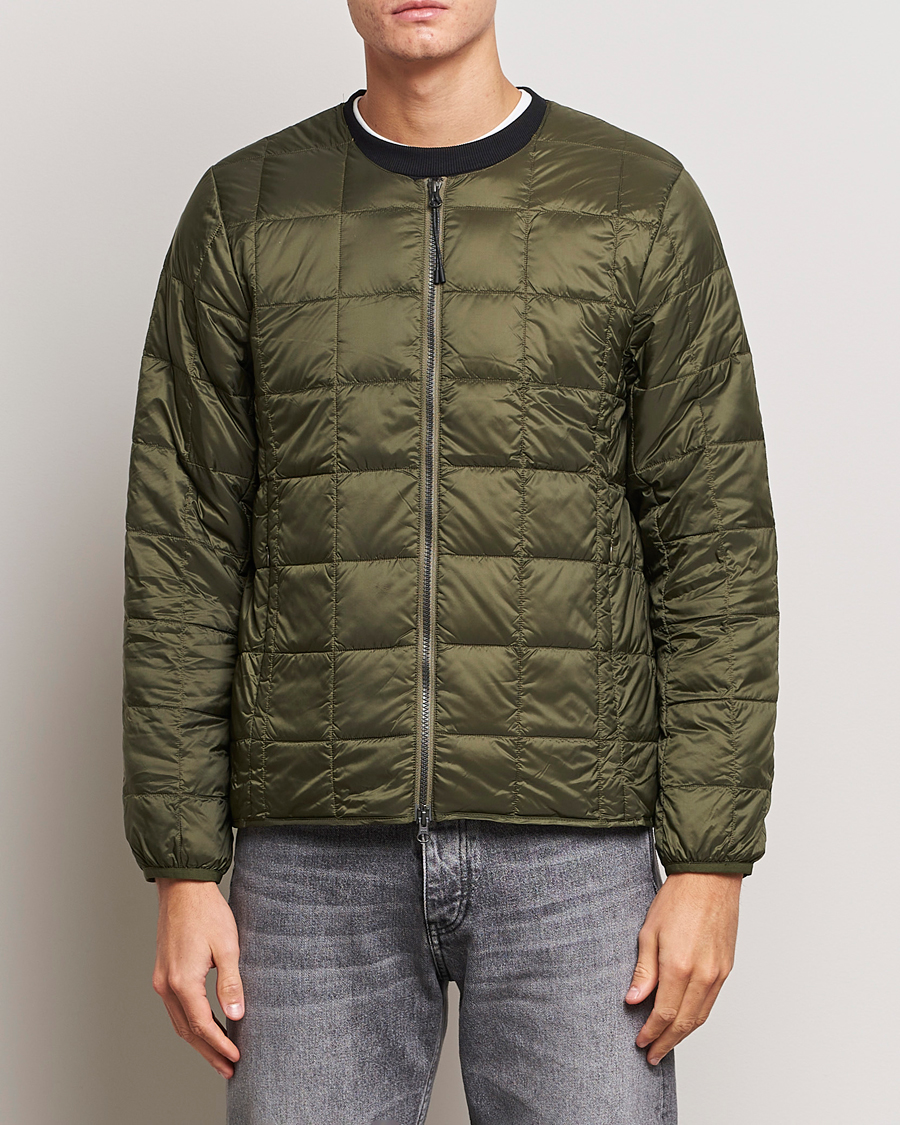Herre | Jakker | TAION | Crew Neck W-Zip Down Jacket Dark Olive
