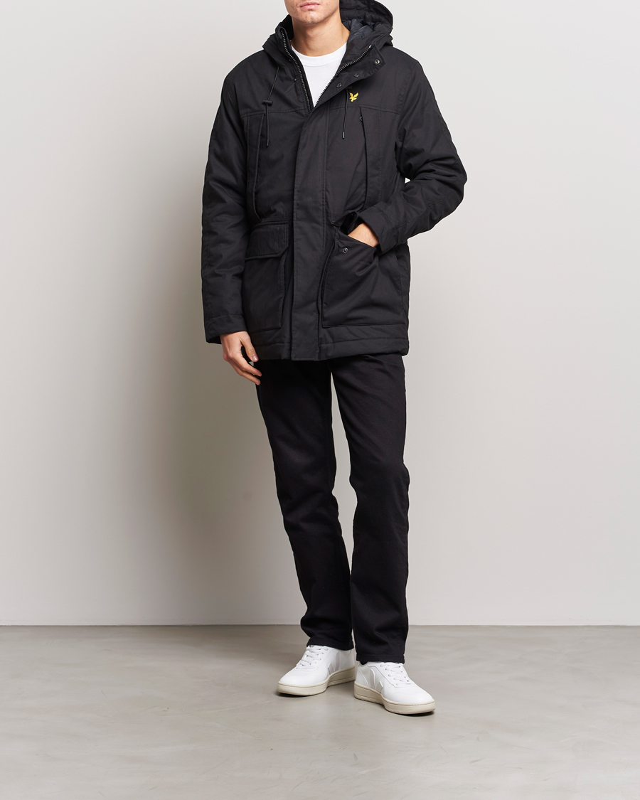 Herre | Jakker | Lyle & Scott | Micro Fleece Parka Jet Black