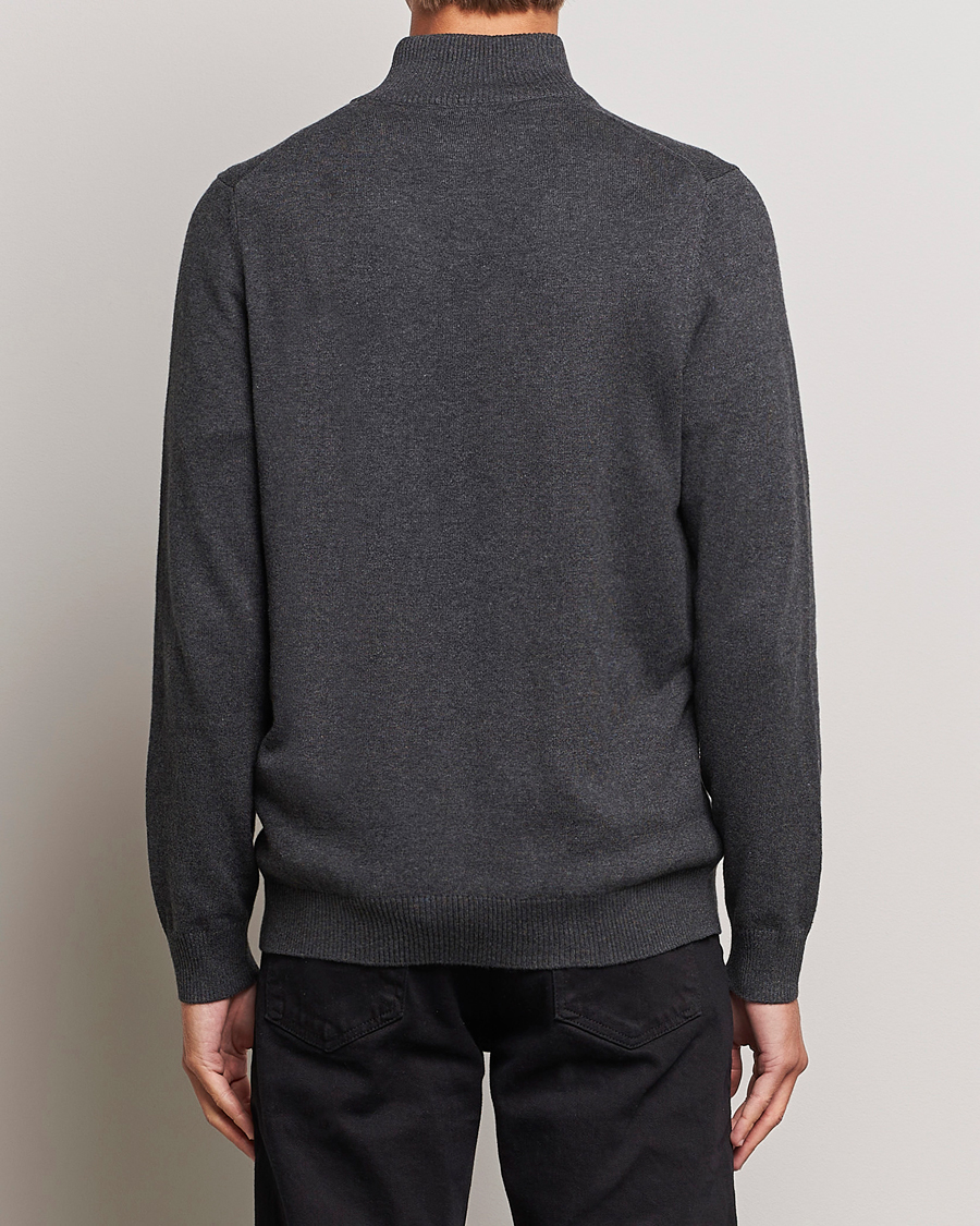 Herre | Gensere | Lyle & Scott | Cotton/Merino Half Zip Charcoal Marl