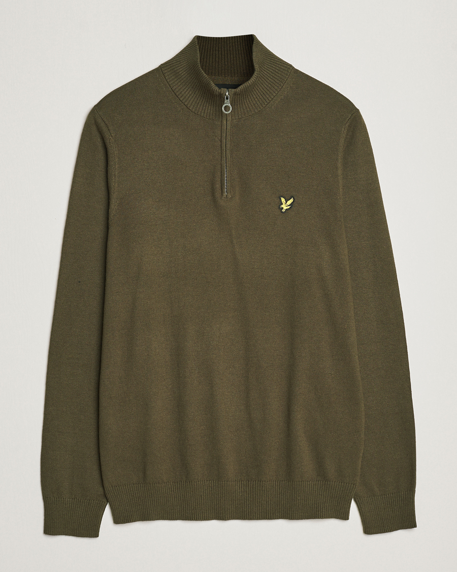 Herre | Gensere | Lyle & Scott | Cotton/Merino Half Zip Olive