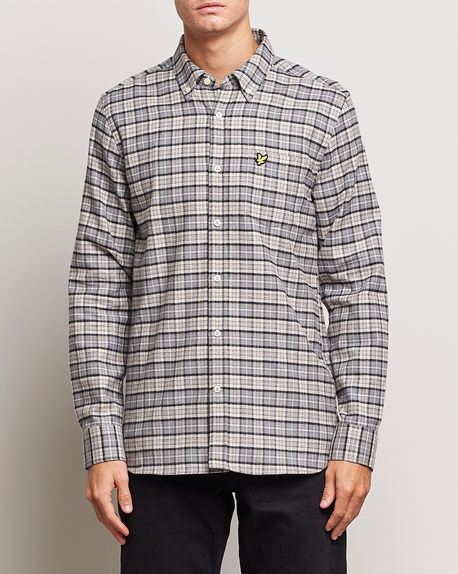 Herre | | Lyle & Scott | Checked Flannel Button Down Shirt Cove White