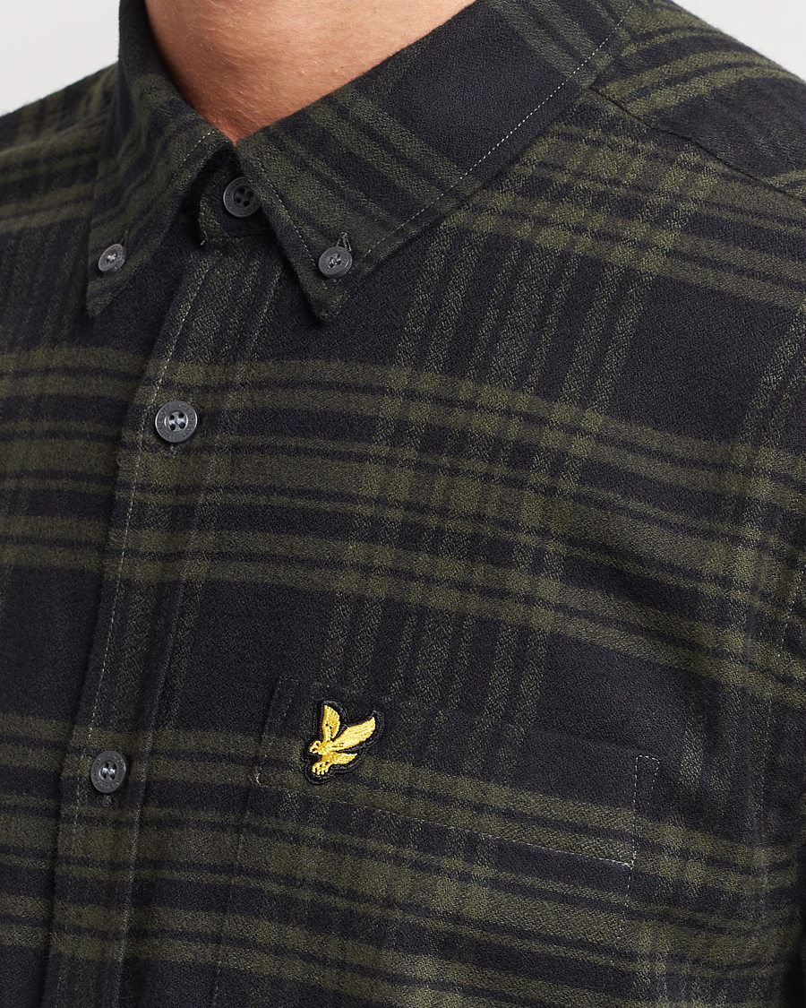 Herre | Skjorter | Lyle & Scott | Checked Flannel Button Down Shirt Mountain Moss