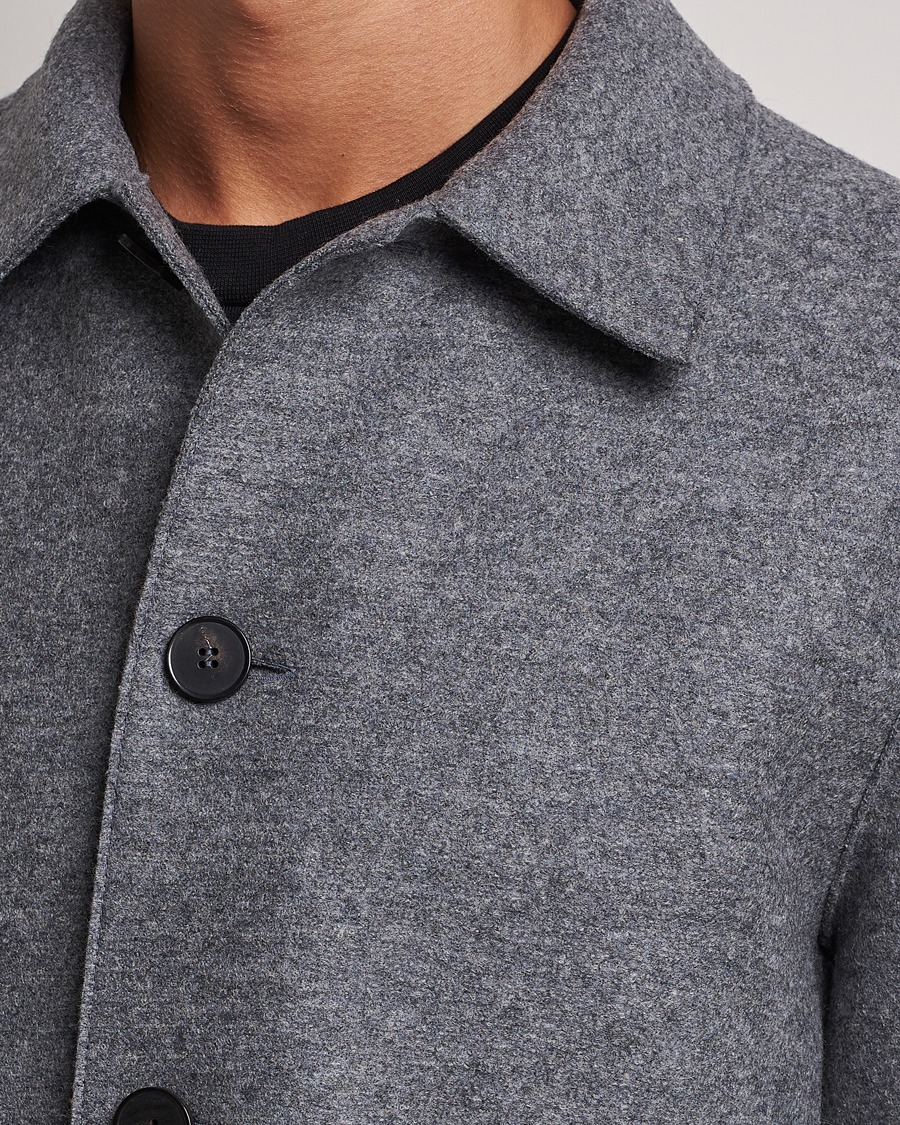 Herre | Jakker | Harris Wharf London | Pressed Wool Mac Coat Grey Moul