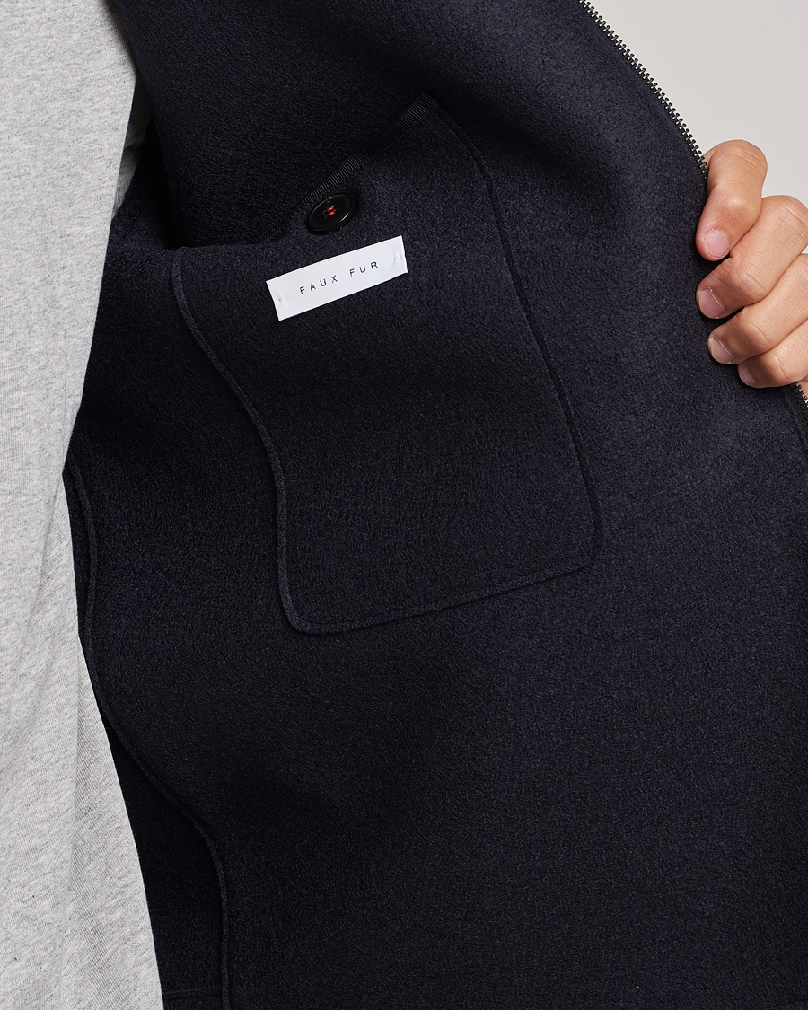 Herre | Jakker | Harris Wharf London | Pressed Wool Boucle Golf Jacket Navy