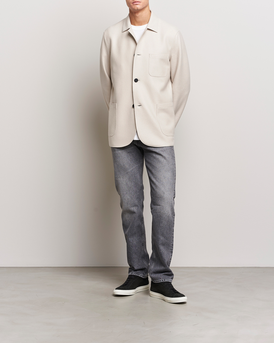 Herre | Dressjakker | Harris Wharf London | Dropped Shoulder Wool Jacket Cream