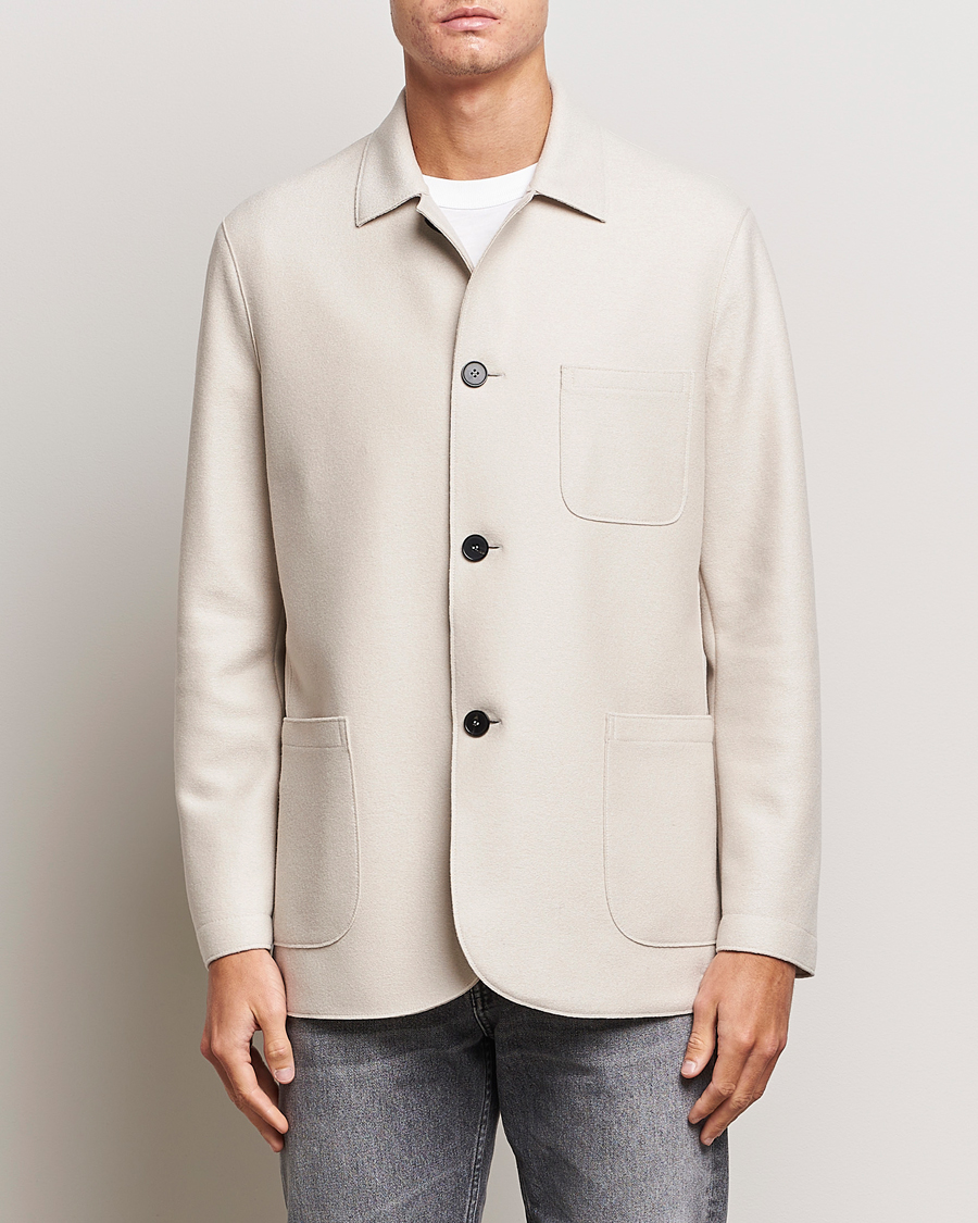 Herre | Harris Wharf London | Harris Wharf London | Dropped Shoulder Wool Jacket Cream