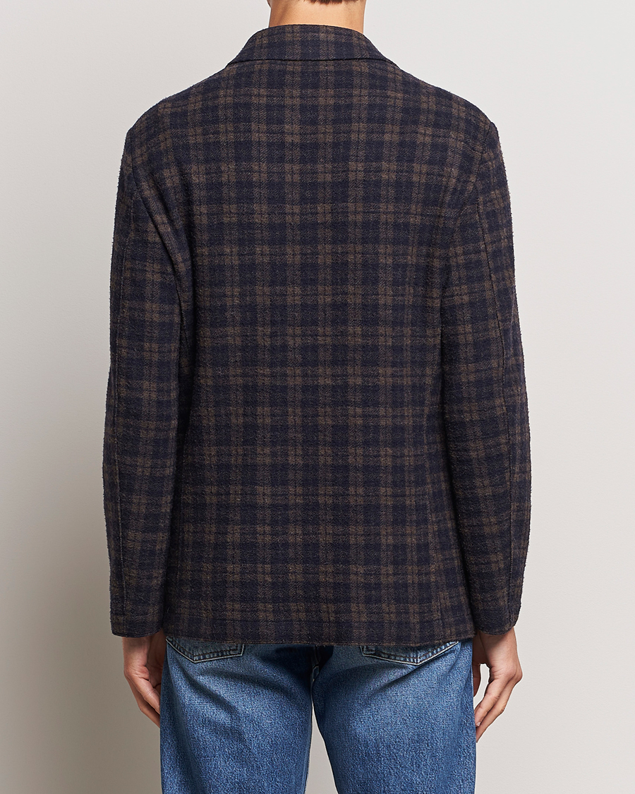 Herre | Dressjakker | Harris Wharf London | Dropped Shoulder Checked Jacket Navy/Brown