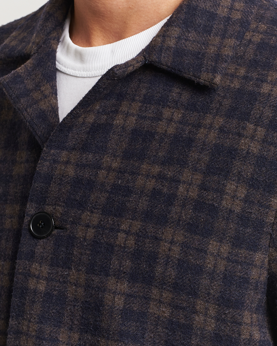 Herre | Dressjakker | Harris Wharf London | Dropped Shoulder Checked Jacket Navy/Brown