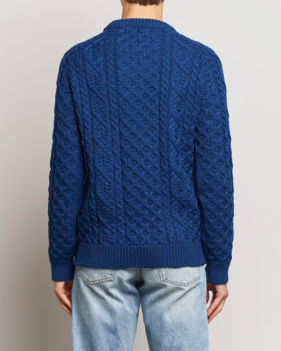 Herre | Gensere | Peregrine | Hudson Wool Aran Knitted Jumper Cobalt