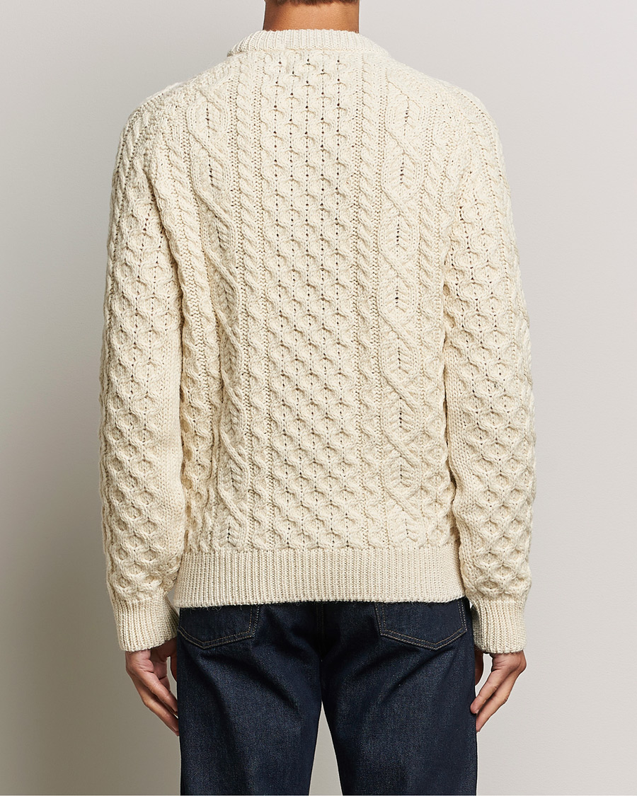 Herre | Gensere | Peregrine | Hudson Wool Aran Knitted Jumper Ecru