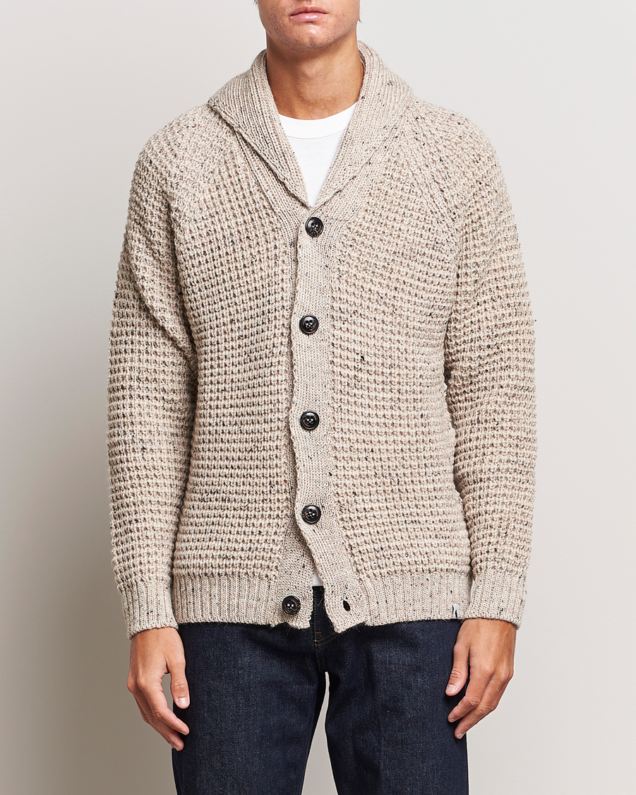 Herre | Cardigans | Peregrine | Waffle Wool Shawl Cardigan Skiddaw