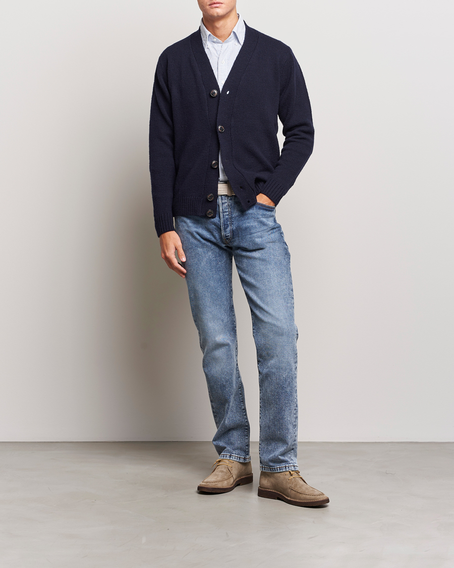 Herre | Gensere | Peregrine | Maker's Stitch Merino Cardigan Navy