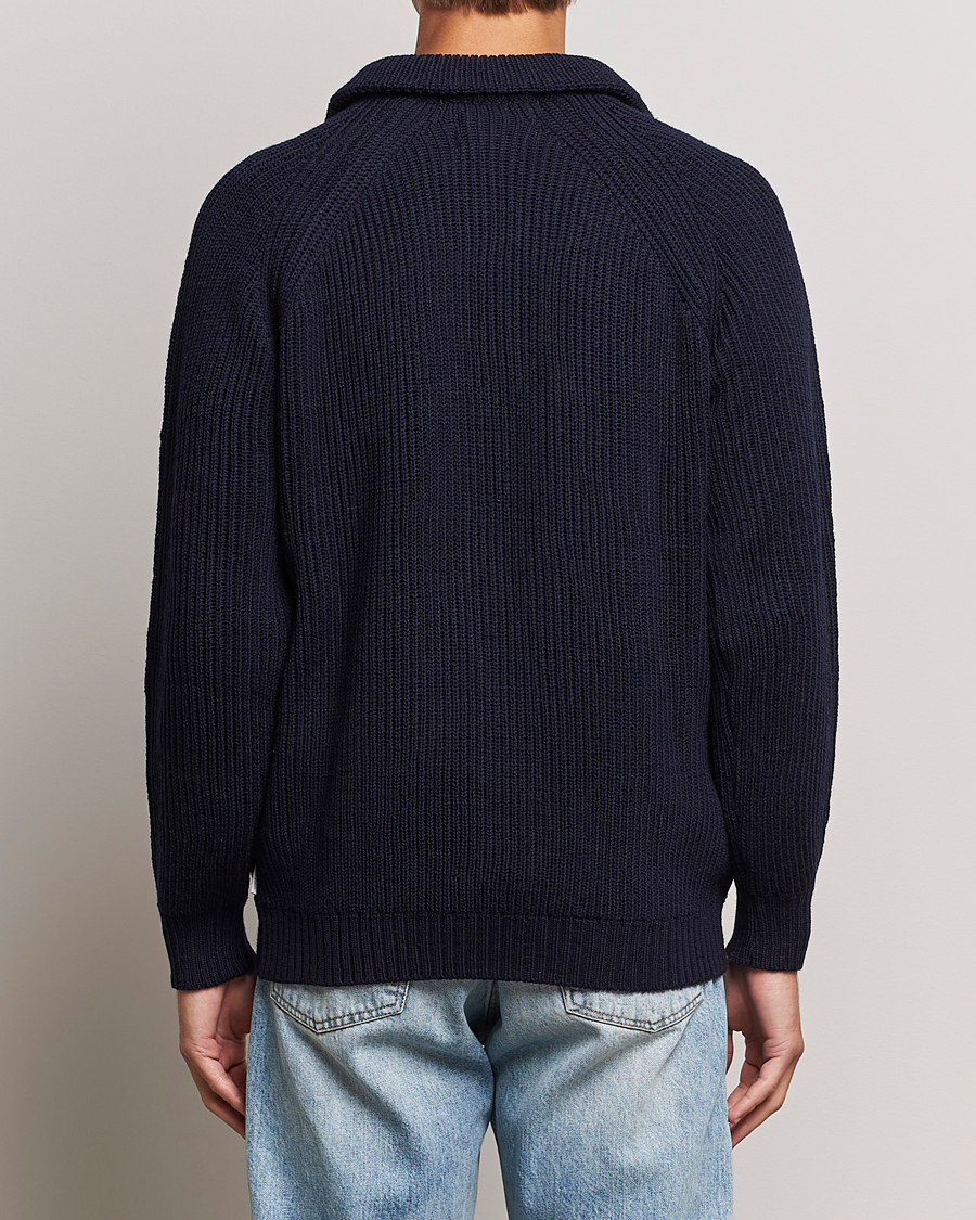 Herre | Gensere | Peregrine | Ford Knitted Wool Half Zip Navy