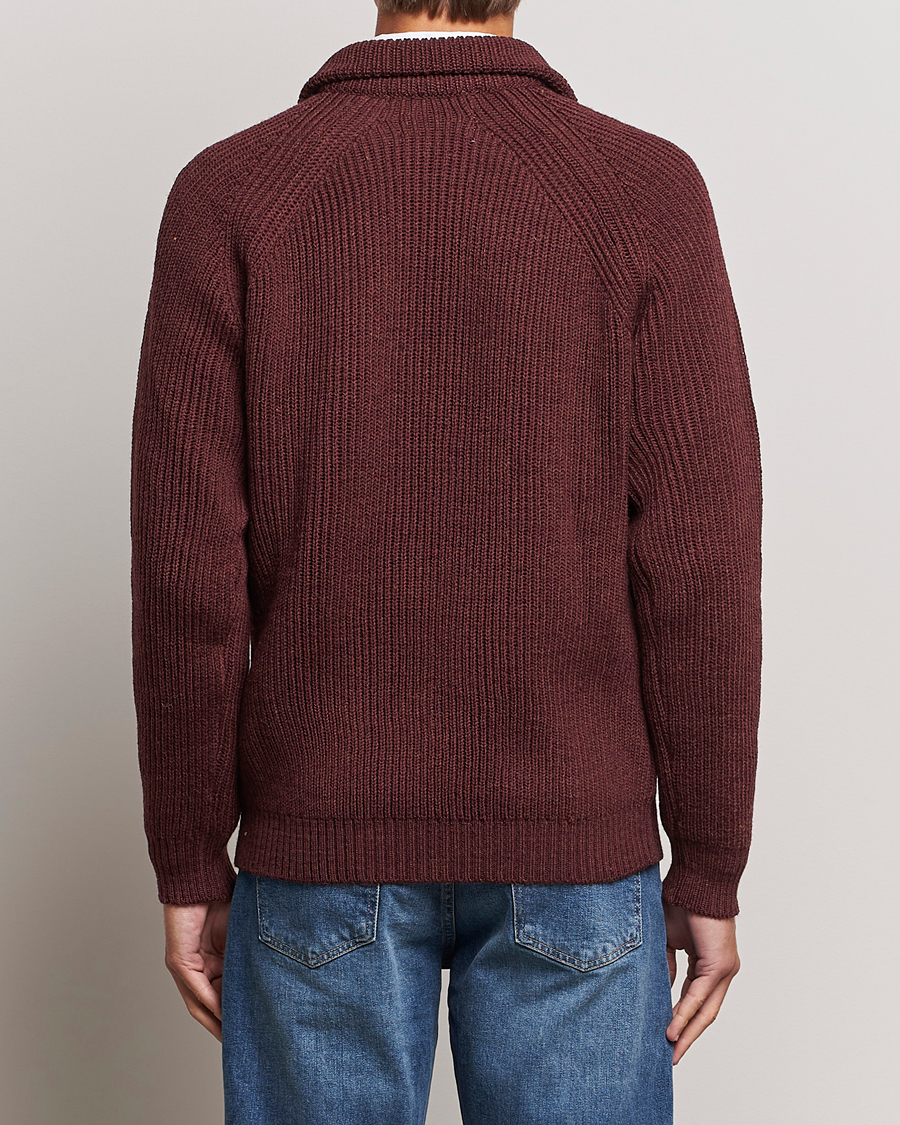 Herre | Gensere | Peregrine | Ford Knitted Wool Half Zip Shiraz