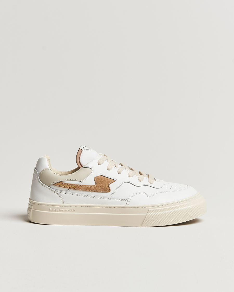 Herre | Stepney Workers Club Pearl S-Strike Leather Sneaker White/Earth | Stepney Workers Club | Pearl S-Strike Leather Sneaker White/Earth