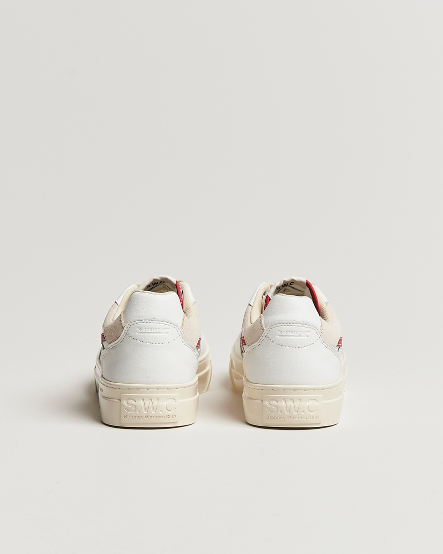 Herre | Stepney Workers Club Pearl S-Strike Leather Sneaker White/Red | Stepney Workers Club | Pearl S-Strike Leather Sneaker White/Red