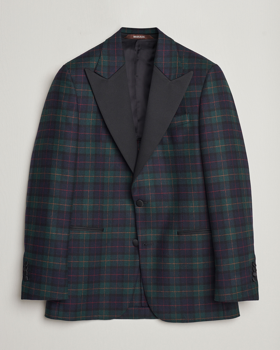 Herre | Dressjakker | Morris Heritage | Tartan Tuxedo Blazer Navy