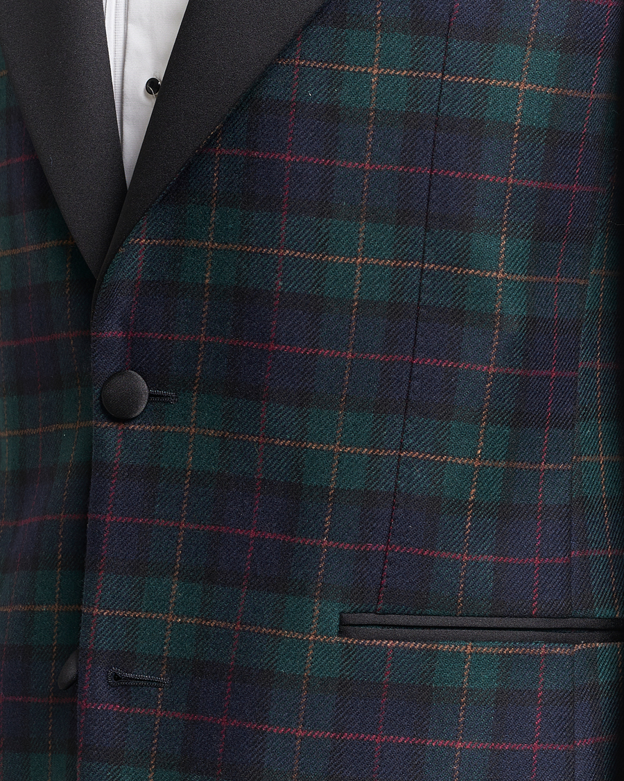 Herre | Dressjakker | Morris Heritage | Tartan Tuxedo Blazer Navy