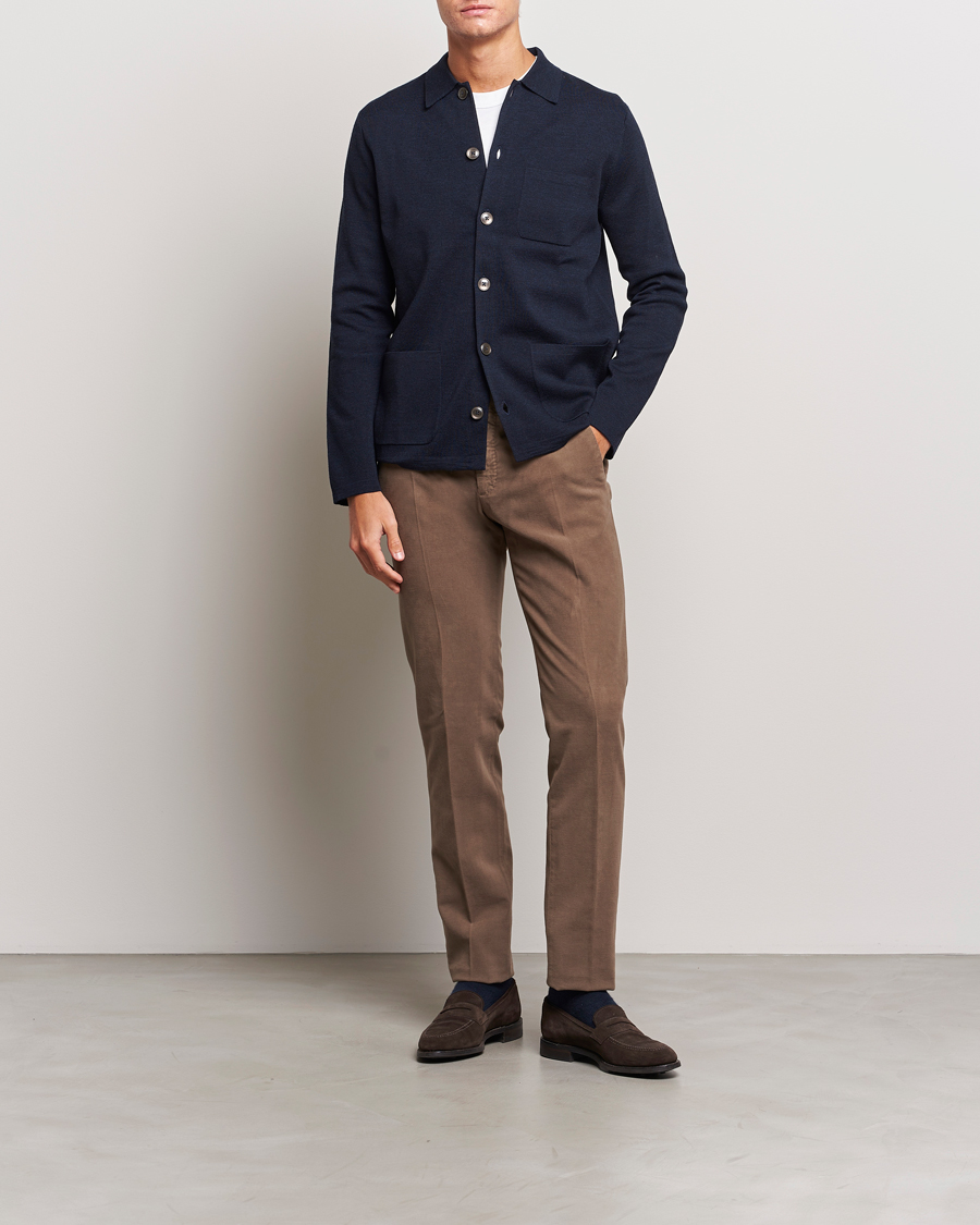 Herre | Gensere | Morris Heritage | Dressed Wool Cardigan Navy