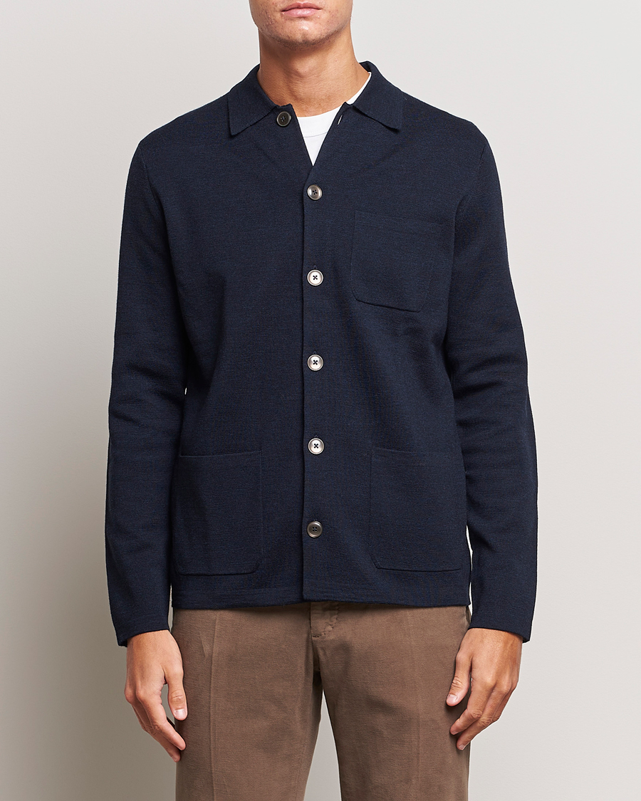 Herre | Gensere | Morris Heritage | Dressed Wool Cardigan Navy