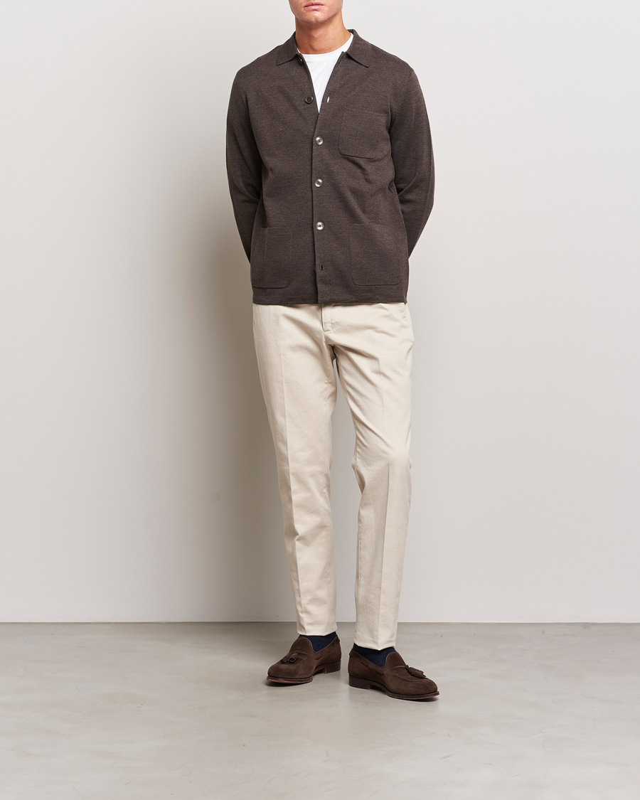 Herre | Gensere | Morris Heritage | Dressed Wool Cardigan Brown