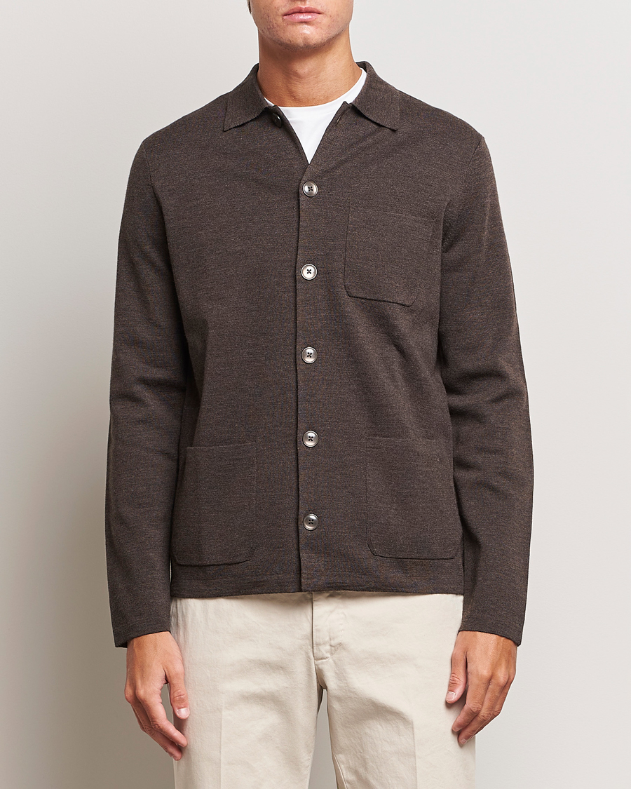 Herre |  | Morris Heritage | Dressed Wool Cardigan Brown