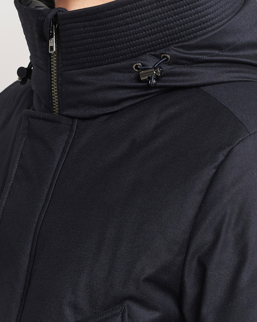 Herre | Jakker | Woolrich | Luxe Loro Piana Long Parka Melton Blue