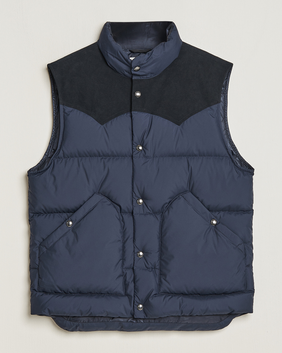 Herre | Jakker | Woolrich | Western Down Vest Melton Blue