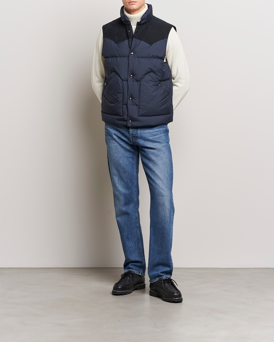 Herre | Jakker | Woolrich | Western Down Vest Melton Blue