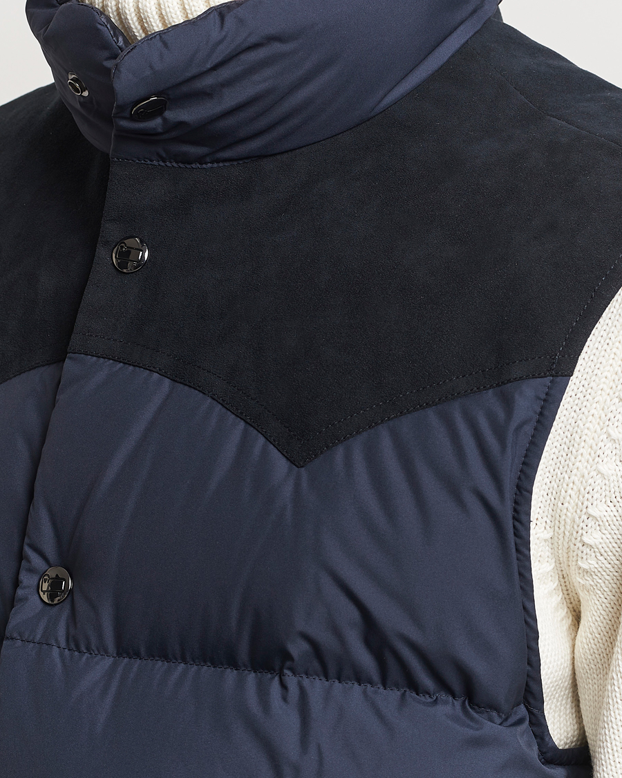 Herre | Jakker | Woolrich | Western Down Vest Melton Blue
