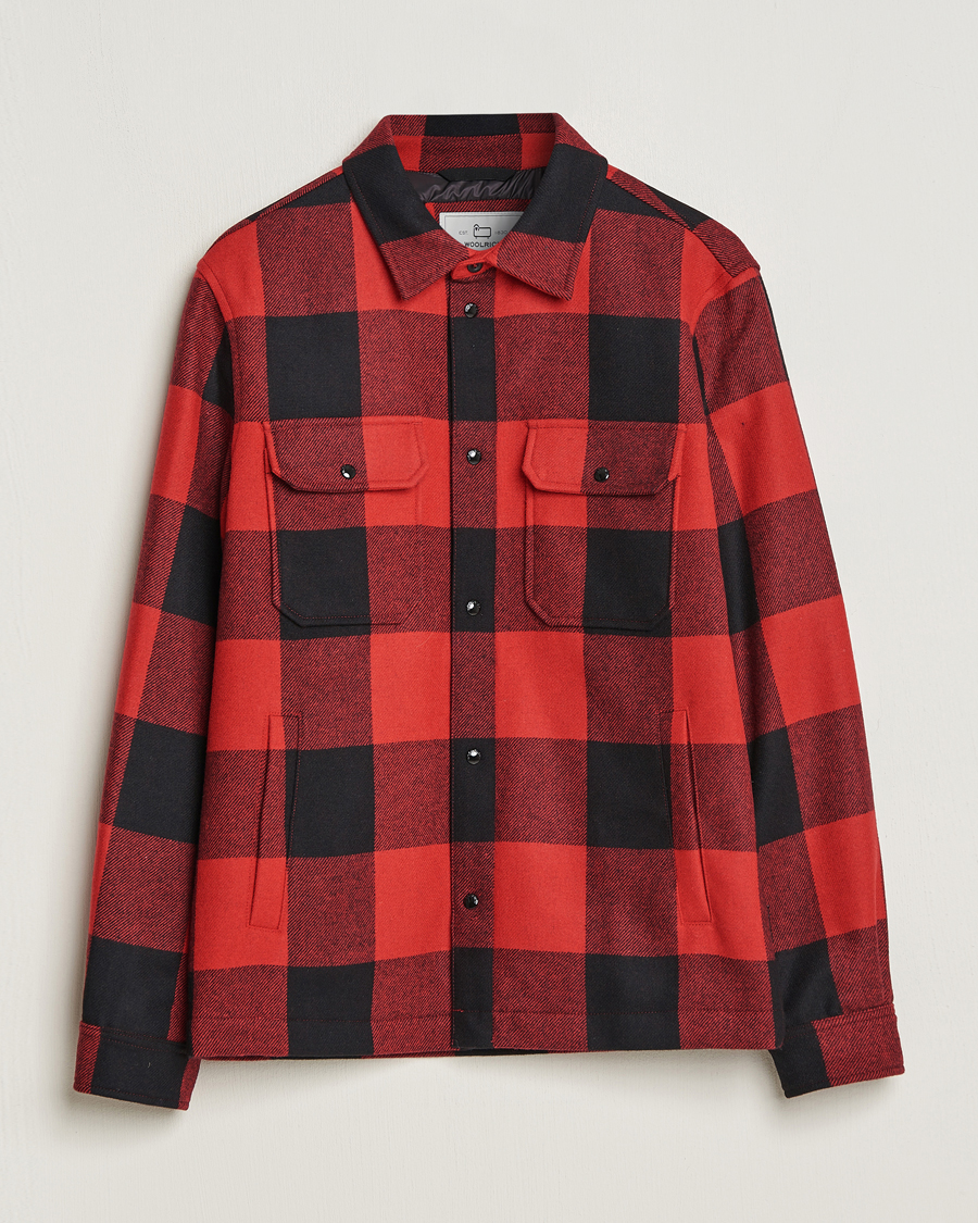 Herre | | Woolrich | Alaskan Melton Wool Overshirt Red Buffalo