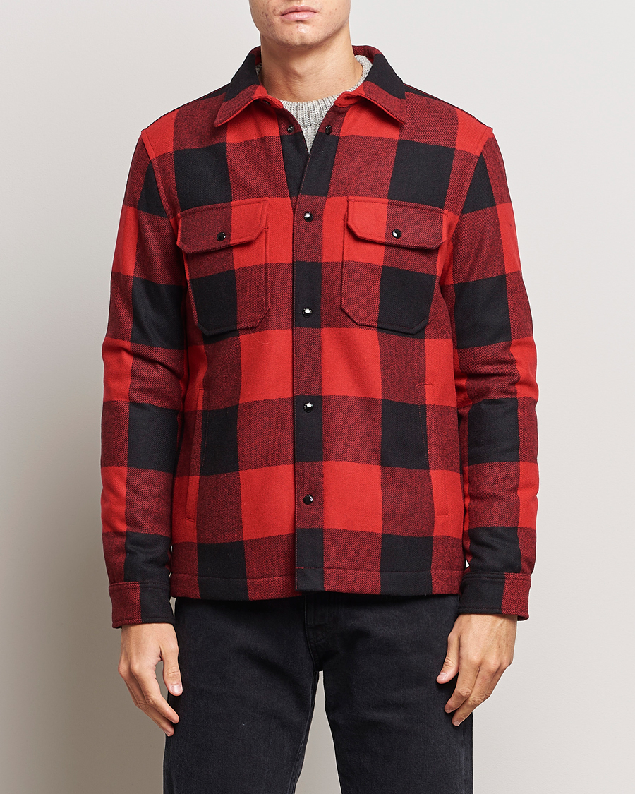 Herre | | Woolrich | Alaskan Melton Wool Overshirt Red Buffalo