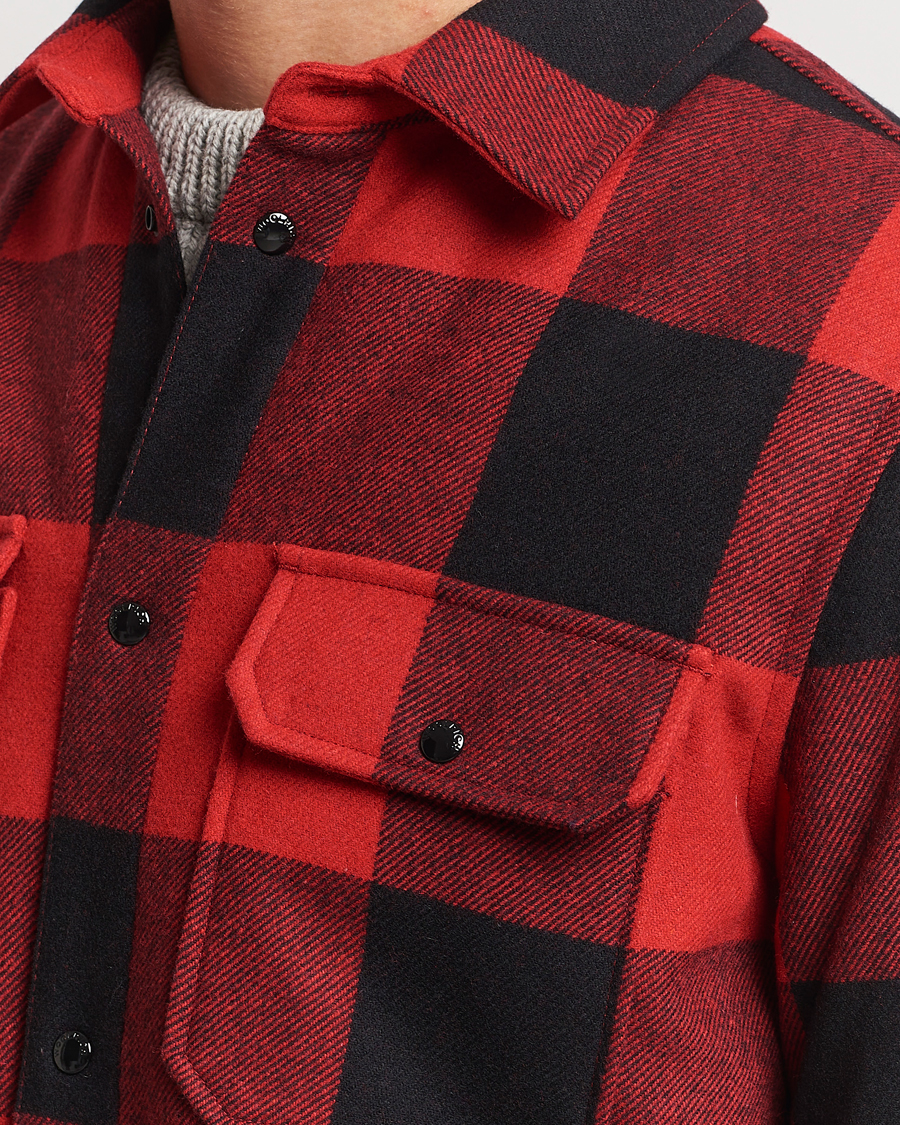 Herre | Jakker | Woolrich | Alaskan Melton Wool Overshirt Red Buffalo