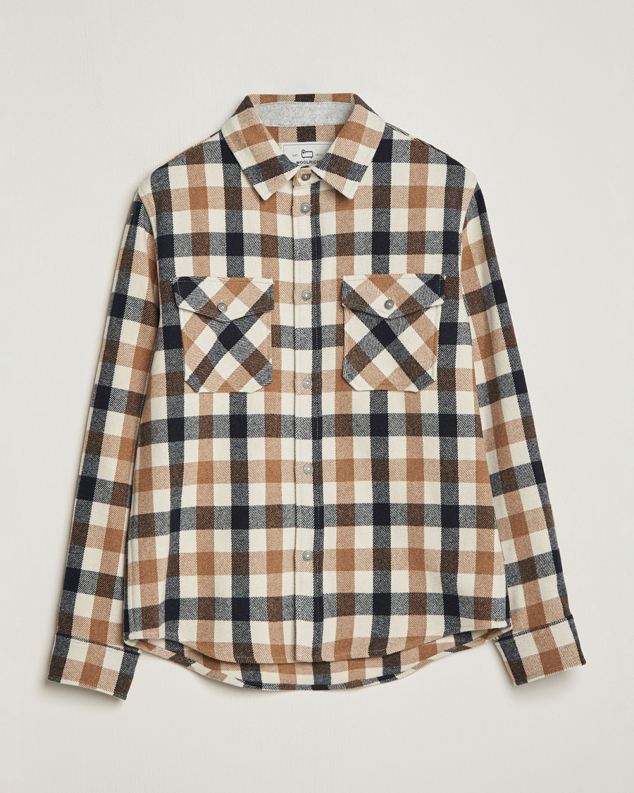 Herre | Skjorter | Woolrich | Alaskan Melton Wool Overshirt White Buffalo