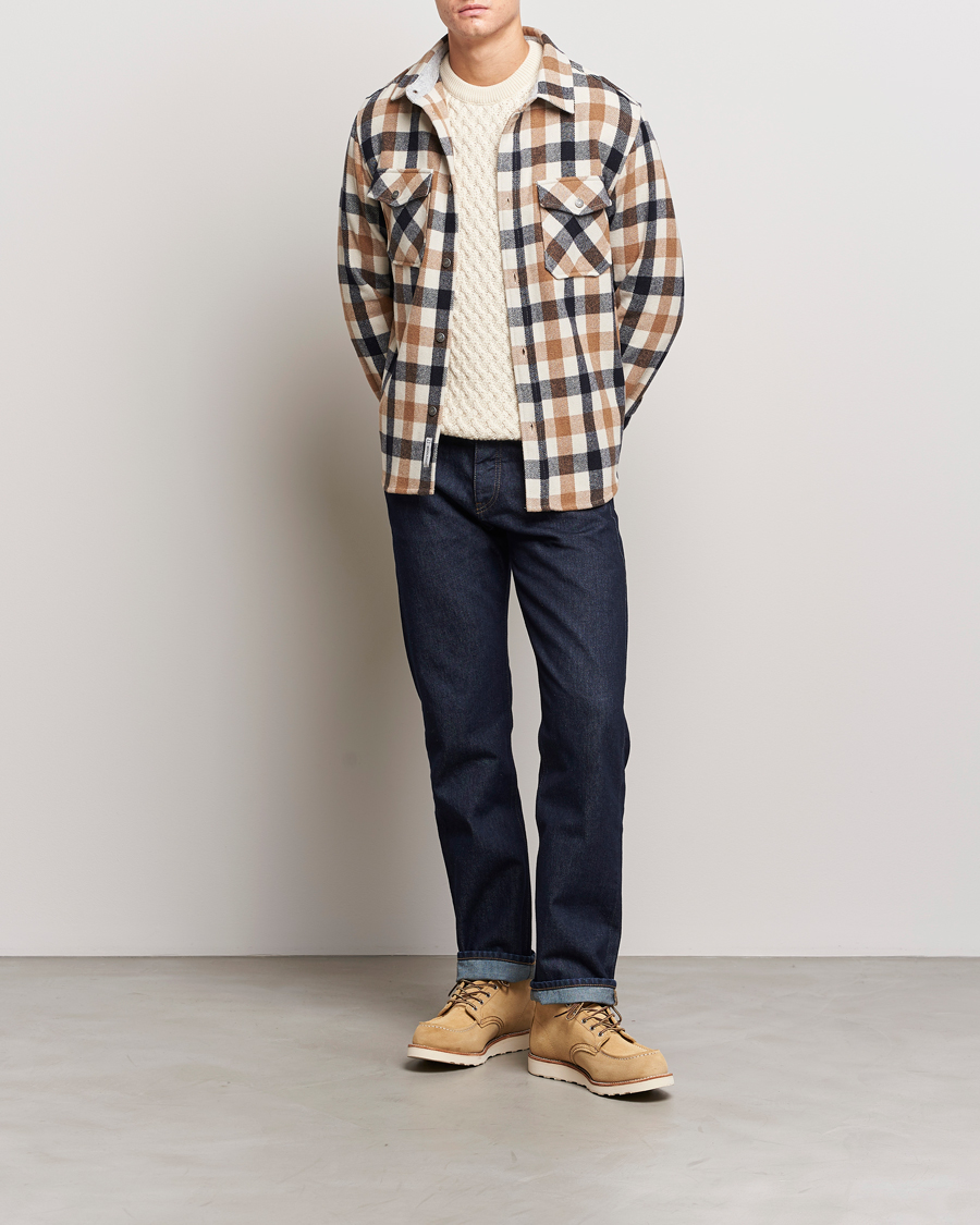 Herre | Skjorter | Woolrich | Alaskan Melton Wool Overshirt White Buffalo