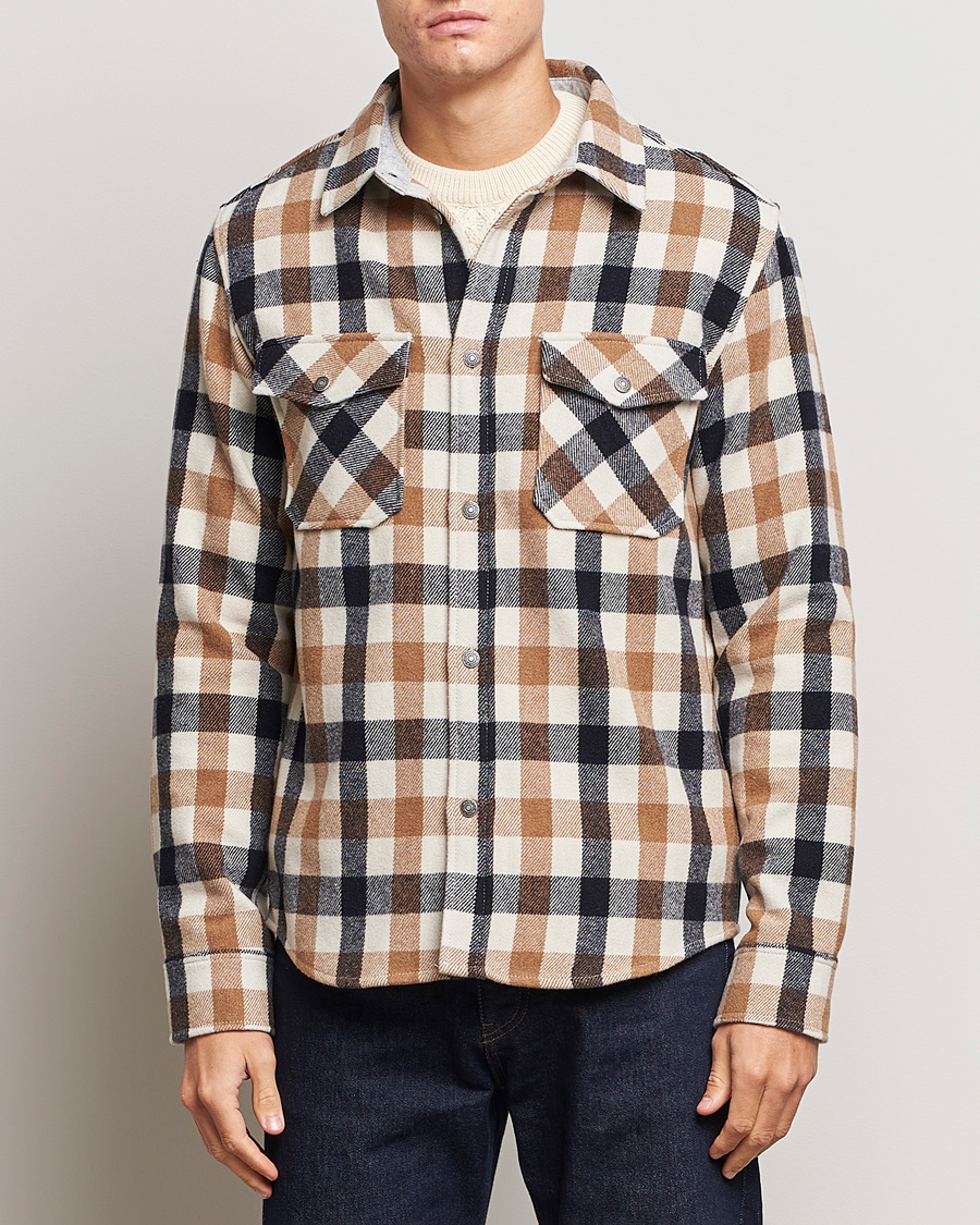 Herre | Skjorter | Woolrich | Alaskan Melton Wool Overshirt White Buffalo