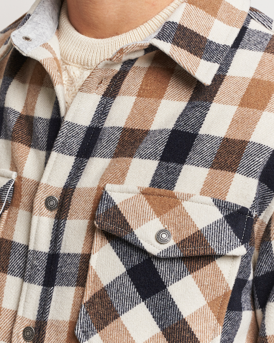 Herre | Skjorter | Woolrich | Alaskan Melton Wool Overshirt White Buffalo