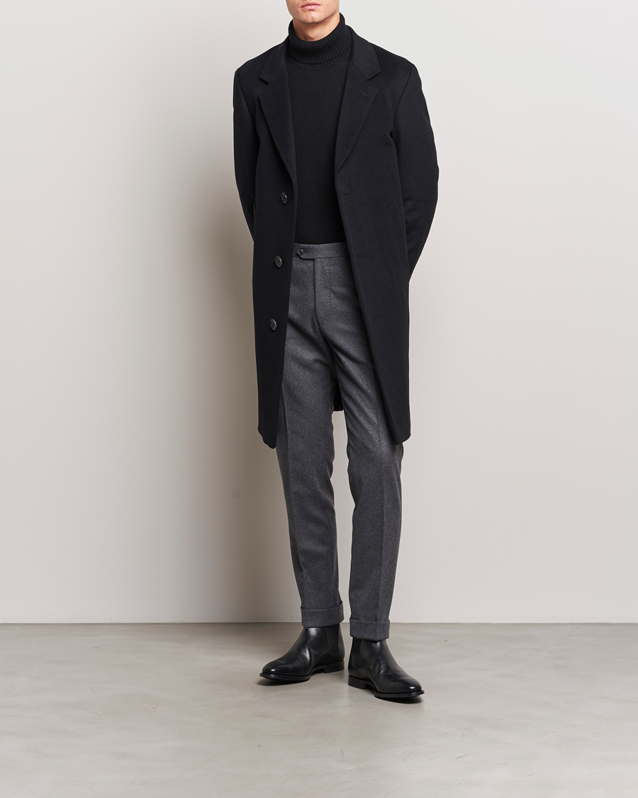 Herre | Jakker | Oscar Jacobson | Shaw Wool/Cashmere Coat Black