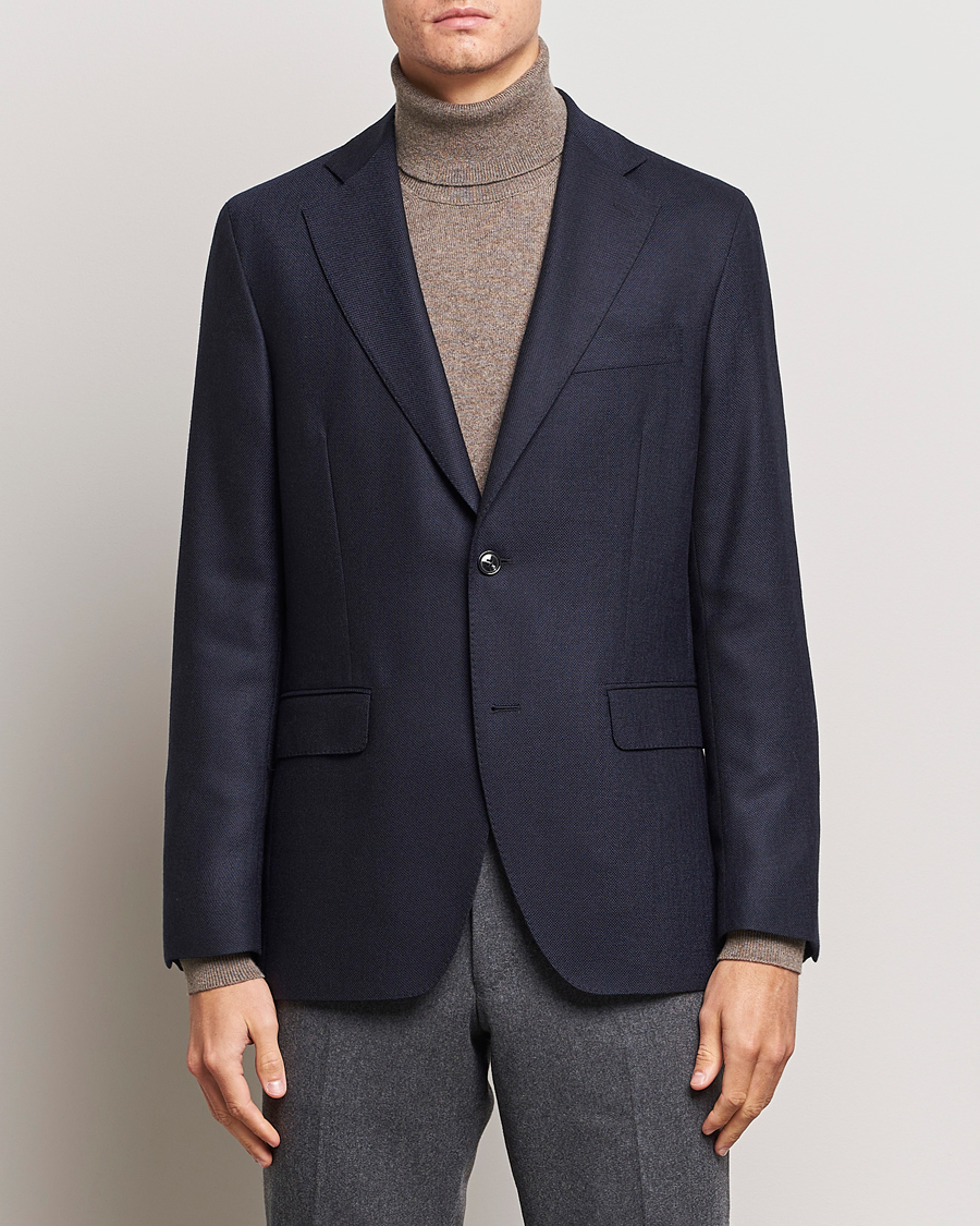 Herre | Nye produktbilder | Oscar Jacobson | Fogerty Structured Wool Blazer Navy