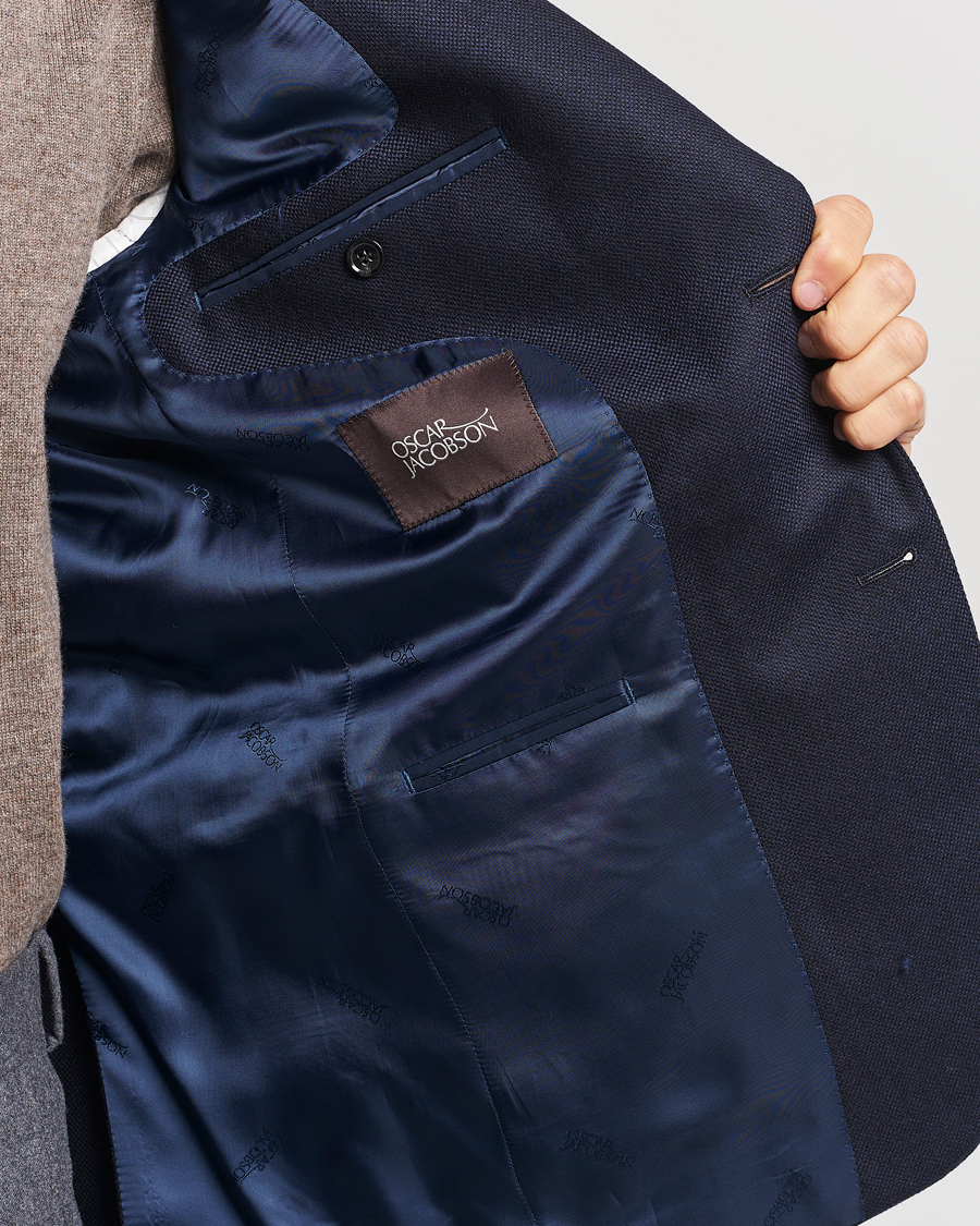 Herre | Dressjakker | Oscar Jacobson | Fogerty Structured Wool Blazer Navy